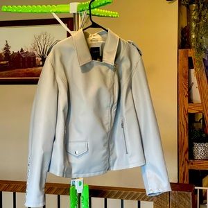 Cool Mint Faux leather Bomber Jacket